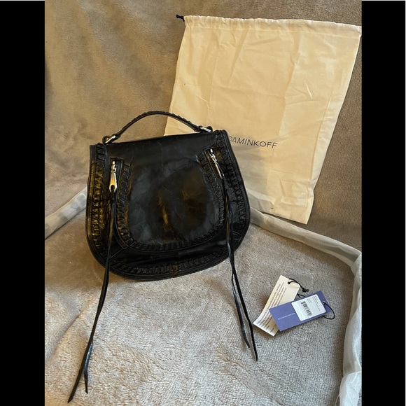 Rebecca Minkoff vanity saddle bag in black - Picture 1 of 9